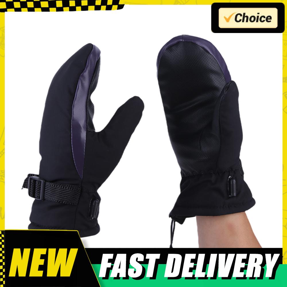 USB Charging Electric Heated Gloves Motorcycle Winter Moto Heated Gloves Warm Waterproof Rechargeable Heating Snowmobile Gloves