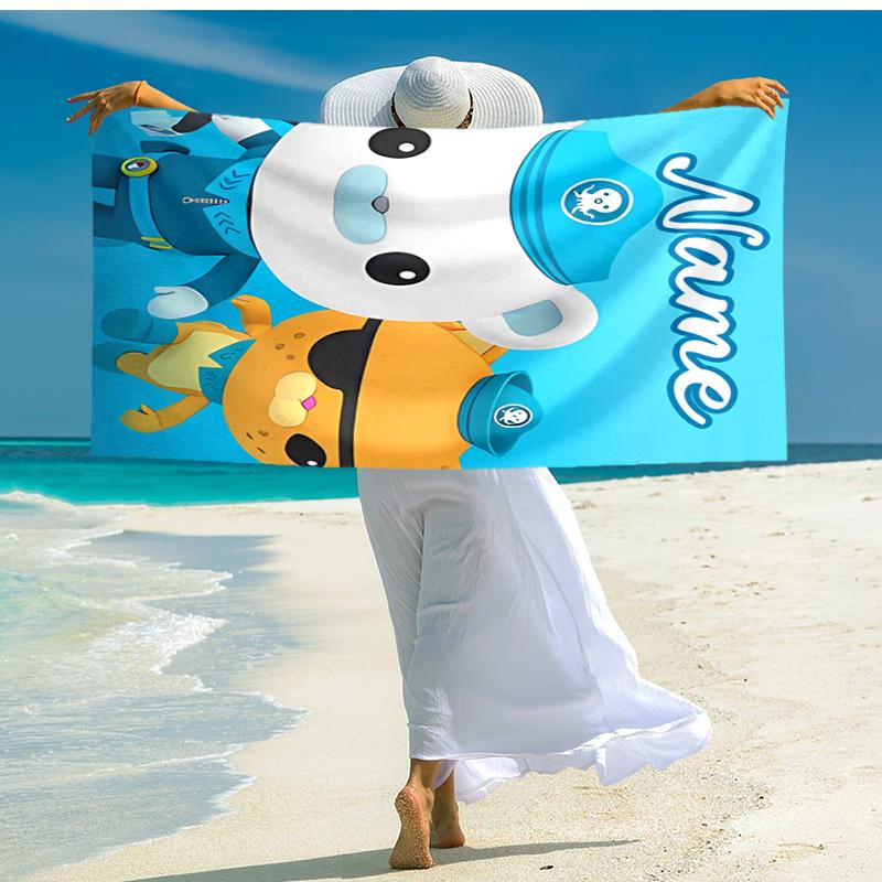 Personalized customized proof beach towel with Octonauts pattern - soft, absorbent,quick-drying,perfect swimming,camping&bathing