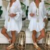 Blouses Shirts Long Sleeve Womens Tops Button Down Loose Casual Cotton Plus Size Women White