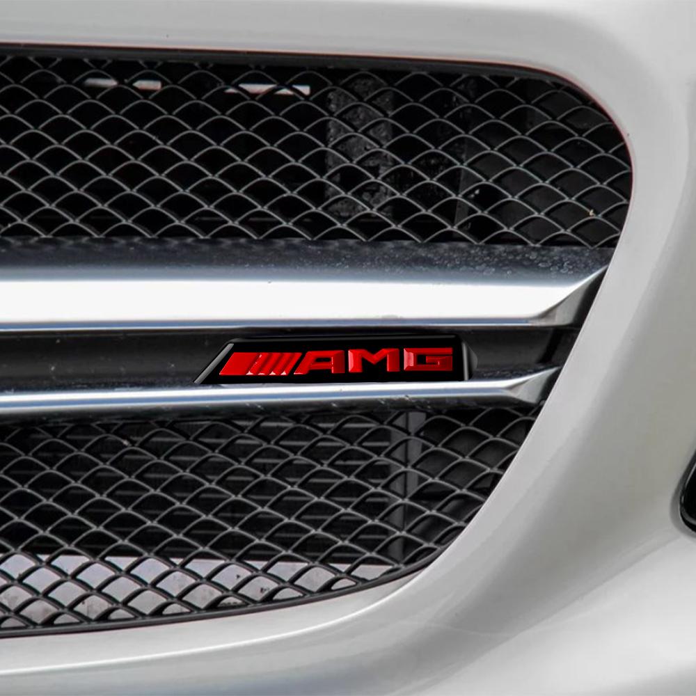 1 Peça Emblema AMG 3D ABS Adesivo de Emblema para Grade Frontal de Carro Para Mercedes Benz Amg X156 W204 W205 W203 W211 W212 W169 GLC CLK CLA A180