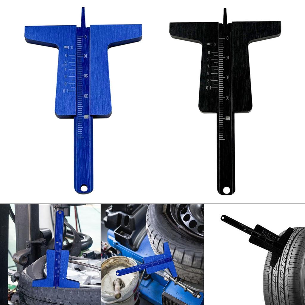 Aluminum Alloy Tire Tread Depth Gauge Professional Car Tire Wear Measuring Tool for Truck SUV Automotive Repair
