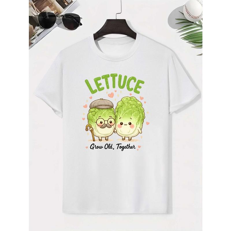 European sizes Cute Lettuce Couple Hearts 1 Boys T-Shirt Boys Creative T-Shirt, Casual Weight Comfortable Short Sleeve Top, Summer Clothing 110 белый