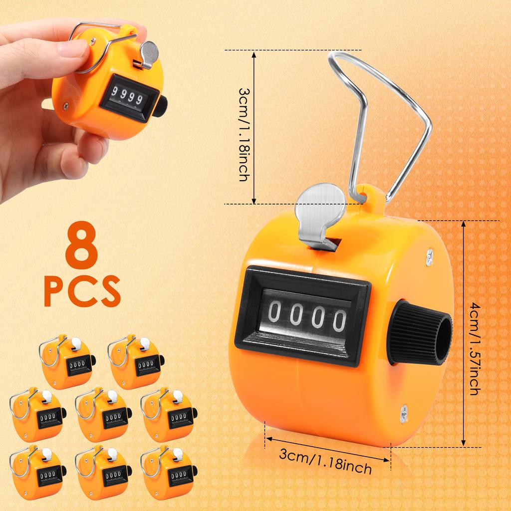 Handheld Clicker Counter 4 Digit Palm Click Counter Mechanical Pitch Counter Tally Count Tool for Knitting Coaching Sport Events