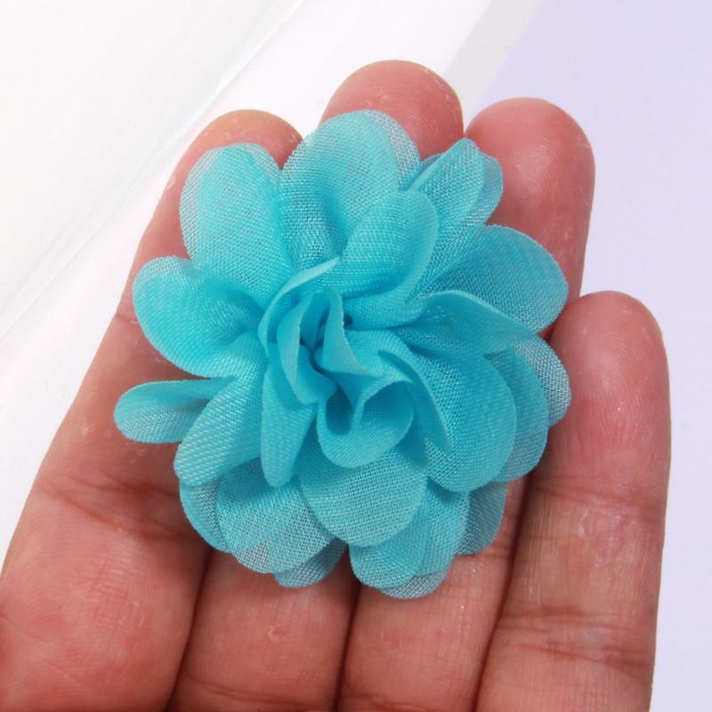 

10Pcs 5cm Handmade Small Chiffon Fabric Artificial Flowers Head For Wedding Dress Hats Home Decoration DIY Accessories синий