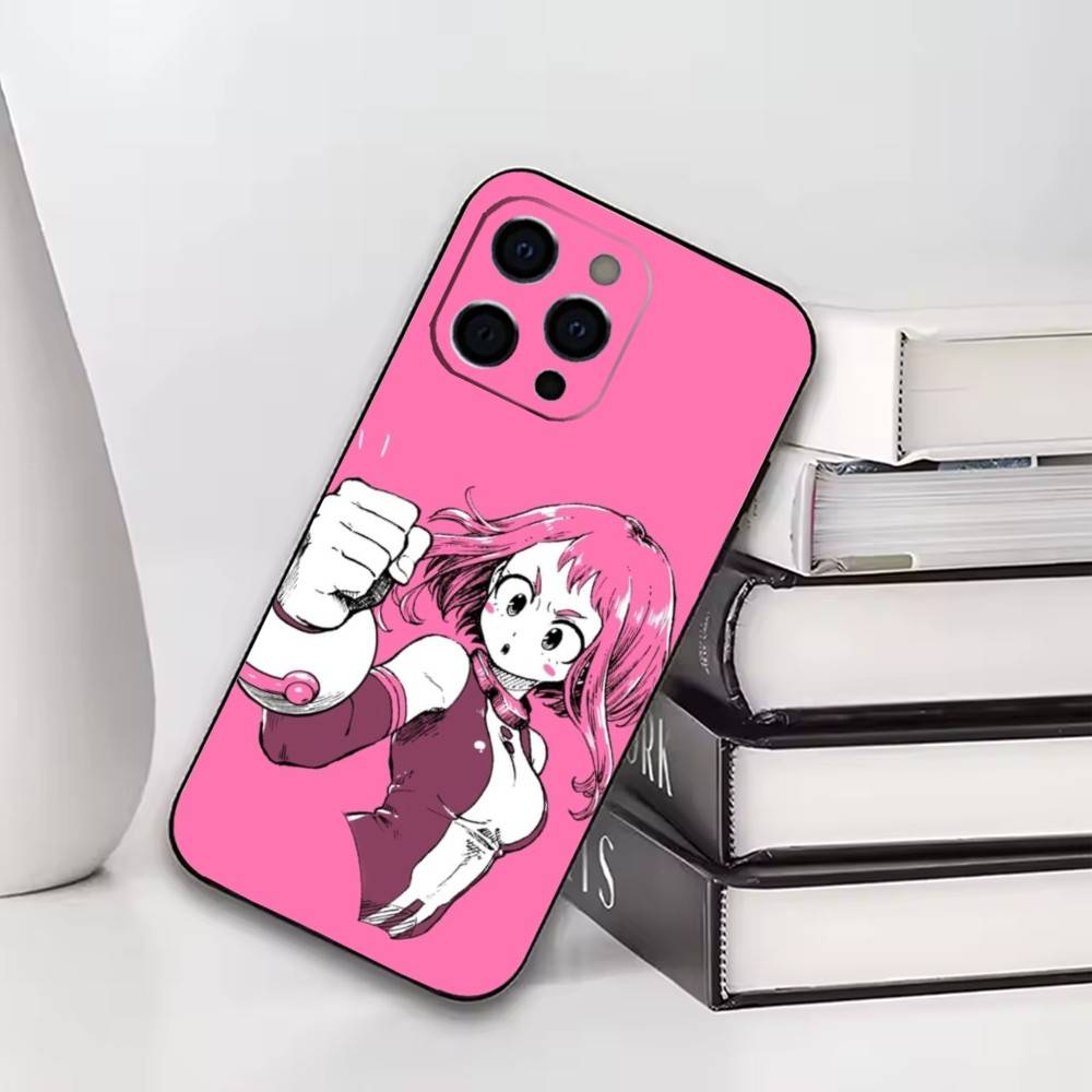 

My Hero Academia Ochako Uraraka Phone Case For iPhone17,16,15,14,13,12,11 Plus,Pro Others Soft Black Cover iPhone16pro