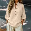 Bluse Leichte Baumwolle Set Knopfleiste Lässig Große Größen Oberteile Atmungsaktiv Ausgeh-Oberteile für Damen Kleidung für den Alltag Lounge Wear