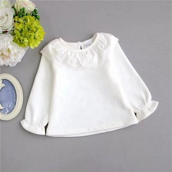 Girl's Breathable Long Sleeve Lace T-Shirt - Children's Clothing Clearance