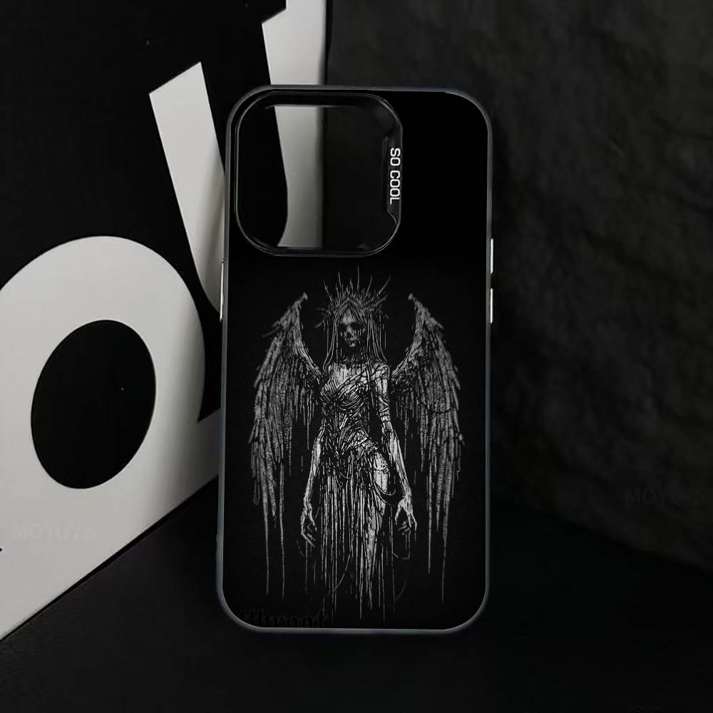 

G-Gothic Кибер-Сигил Чехол для Телефона Для iPhone 17,16,15,14,13,12,11 Plus,Pro Max,XS,Красочный Серебристо-Черный Чехол iPhone16e