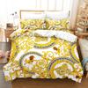 3D Print Gold Decorative Pattern Bedding Sets Skin Friendly Duvet Covers Comfortable And Lovely Suitable For All Ages
