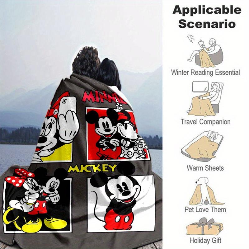 1 pezzo, Coperta Accogliente Mickey e Minnie per Arredamento Casa: Un Regalo Perfetto per Camera da Letto, Soggiorno, Viaggio, Campeggio, Auto