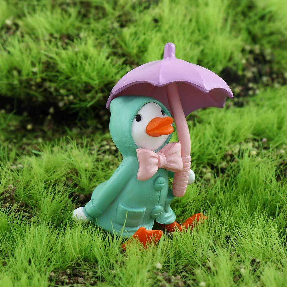 Animal Raincoat Duck DIY Decor Cartoon Ornaments Micro Landscape Cake Decoration Miniature Figurine