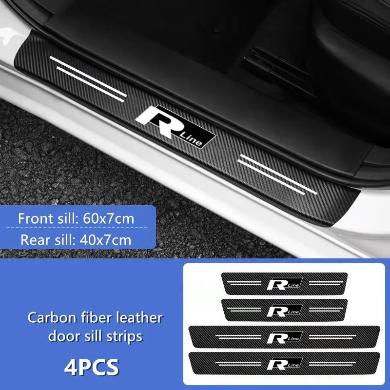 2025 Hot Car Door Sill Protector Plate Threshold Anti-Scratch Bumper Stickers for Volkswagen Golf R Rline Tiguan Polo GTI CC Pas