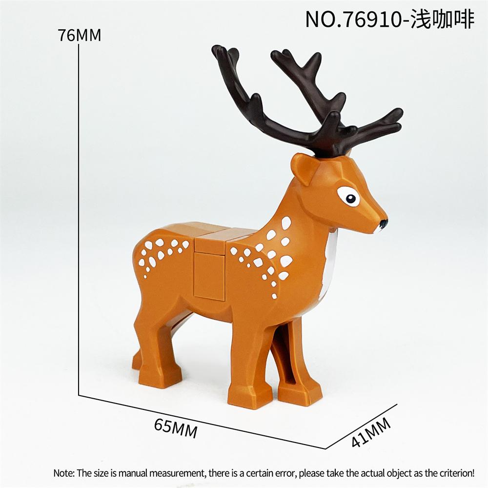 MOC City Animal Building Block Tiger Sika Deer Giraffe Chimpanzee Elephant Figures Zoo Fram Accessories Bricks Children Toys
