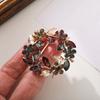 Zinc Zinc Alloy Olive Wreath Brooch Wreath Women Brooch Cute Rhinestone Olive Branch Pin  Gifts