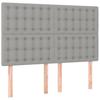 Vidaxl Headboards, 4 Pcs, Light Grey, 72X5X78/88 Cm, Fabric
