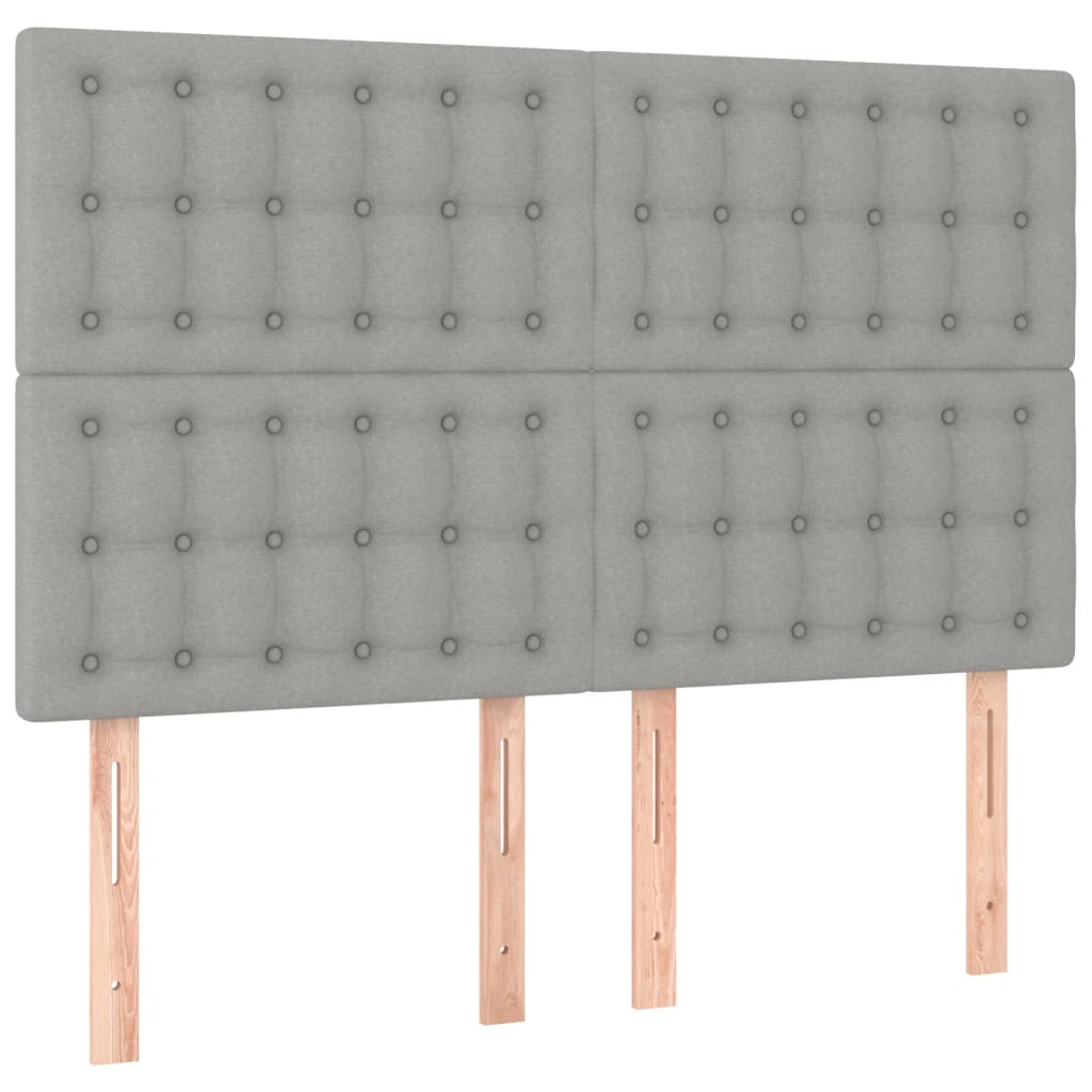 Vidaxl Headboards, 4 Pcs, Light Grey, 72X5X78/88 Cm, Fabric