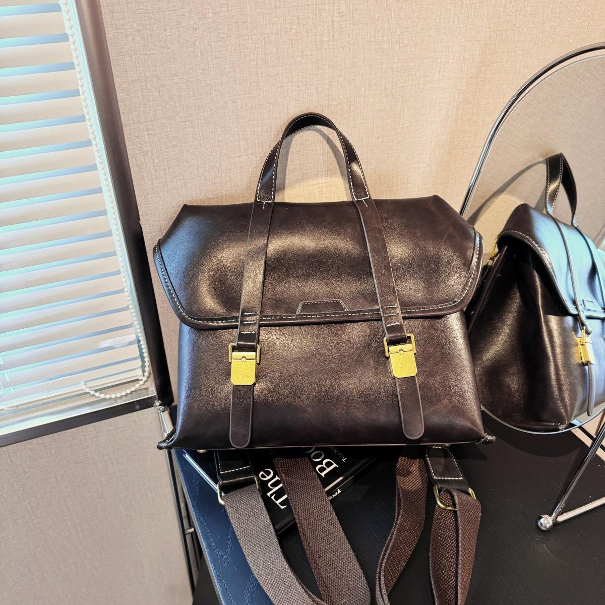 British retro high-end backpack bag women s new college style handbag large-capacity backpack 28*13*22