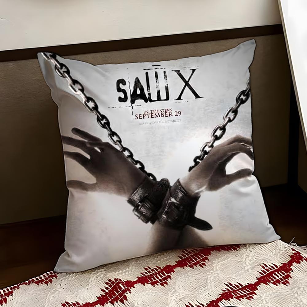 Horror Movie SSaw X Cushion Cover Reversible Soft Durable Pillow Cover Home Car MultiScene Use for Daily Comfort
