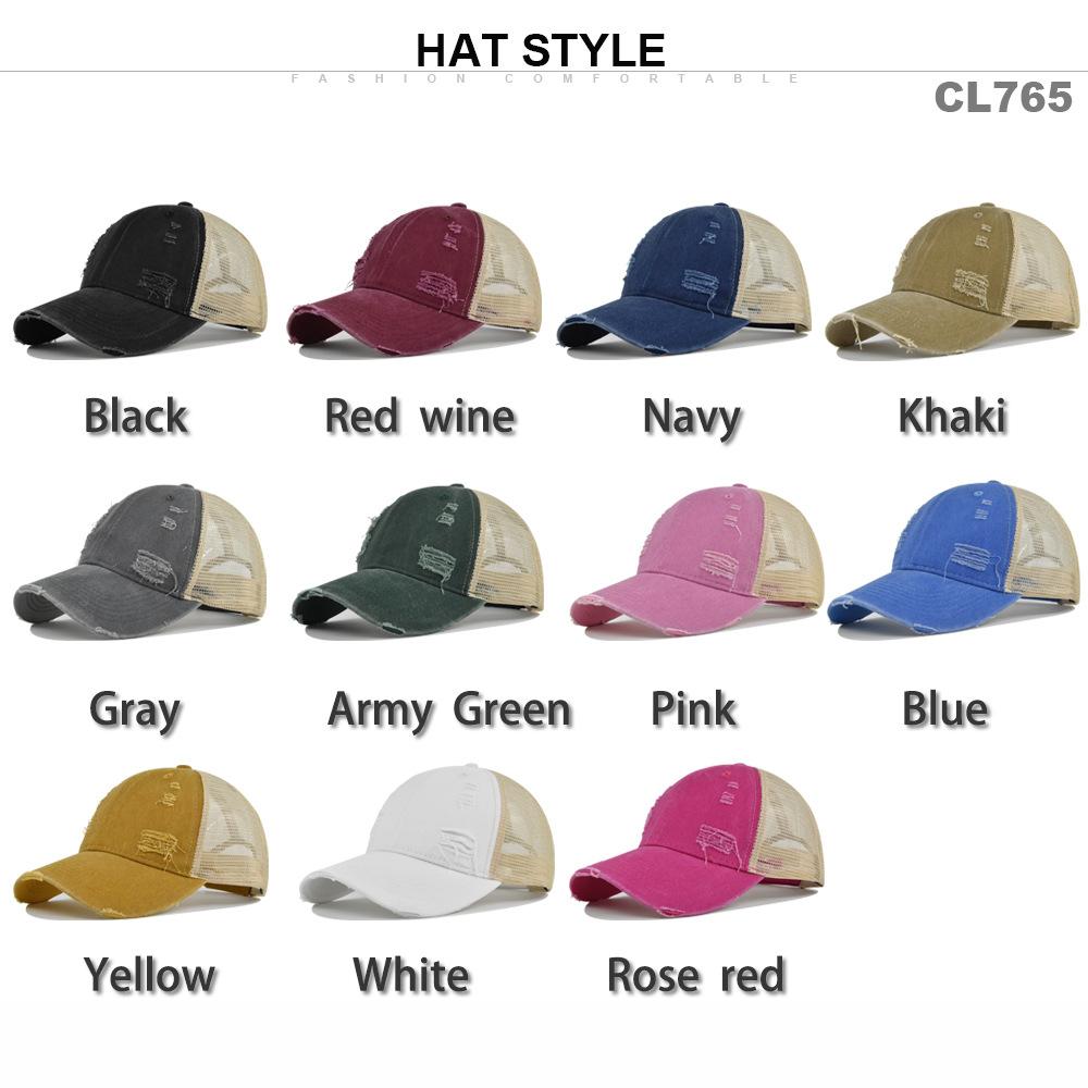 2026 New Hot Sale Unisex Trucker Hat Multi Colors Plain Baseball Cap Women Men Washed Cotton Distressed Cap