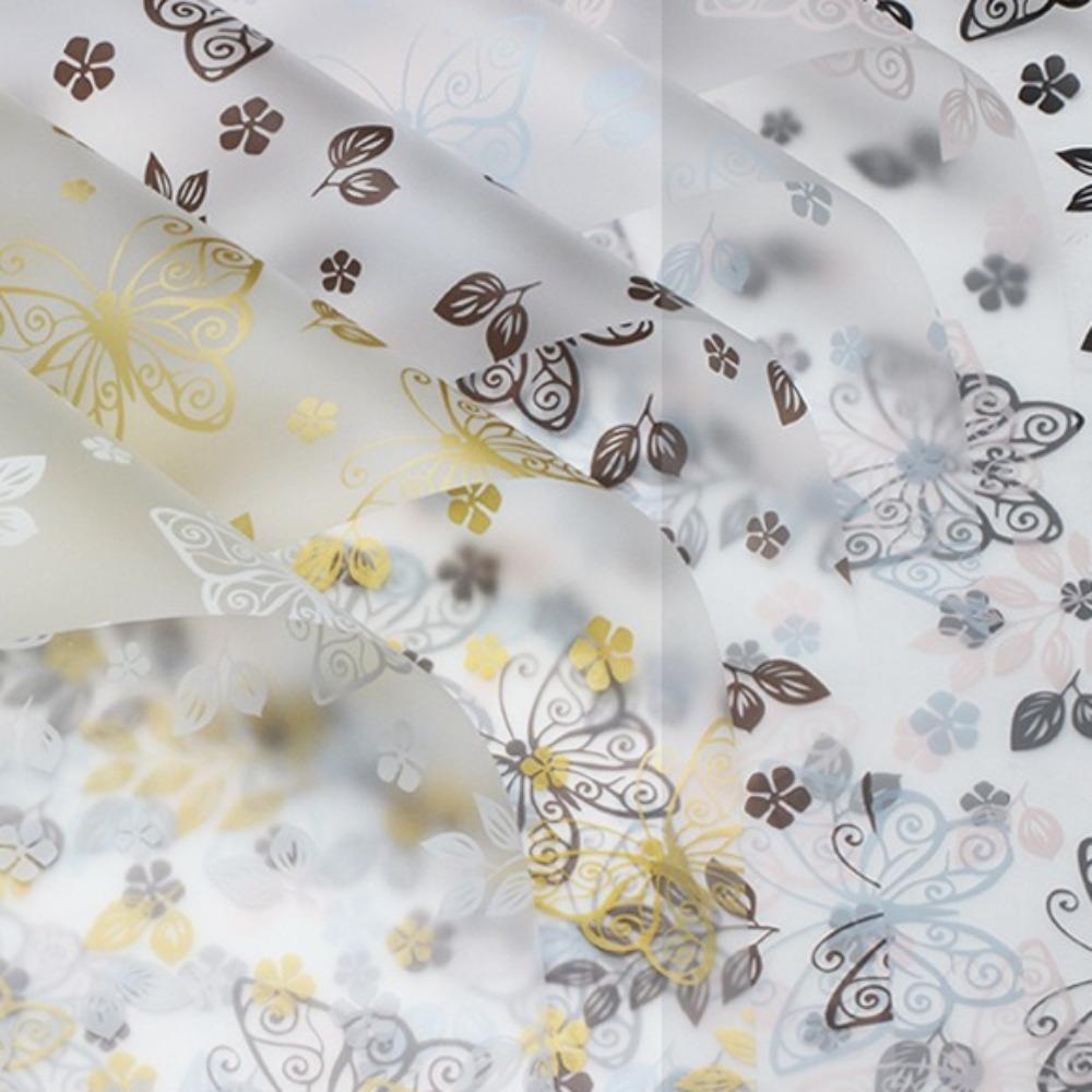 20Pcs Translucent Butterfly Floral Wrapping Paper Butterfly Patterned Gift Packaging Paper Flower