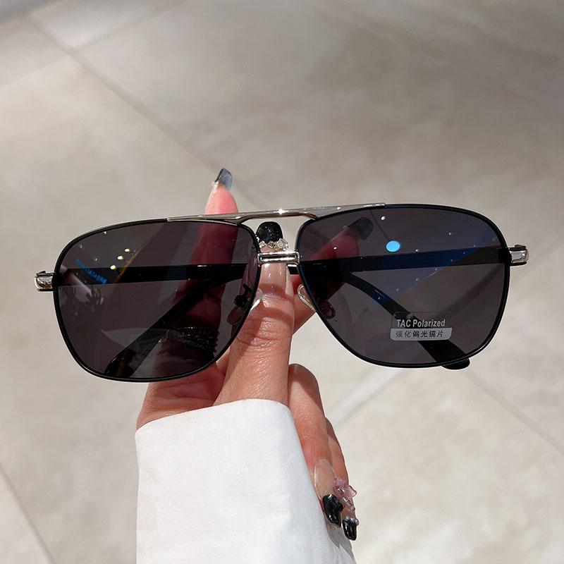 

KAMMPT Large Retro Sunglasses Male Female Stylish Photochromic Shades Eyewear Double Bridge Driving Sun Eyeglasses as picture shows