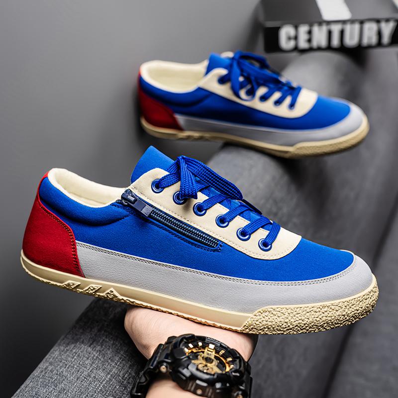 Fashion Retro Multi Color Mens Canvas Shoes Low Cut Versatile Man Vulcanization Shoe Fashion Breathable Flat Skateboard Casual Shoes