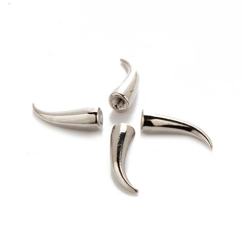 20 Stück 21mm Katzenkralle Bogen Nieten Punk Spike Metall Schraubverschluss Passend Lederhandwerk Armband Schuhe Kleidung Gürtel Tasche DIY