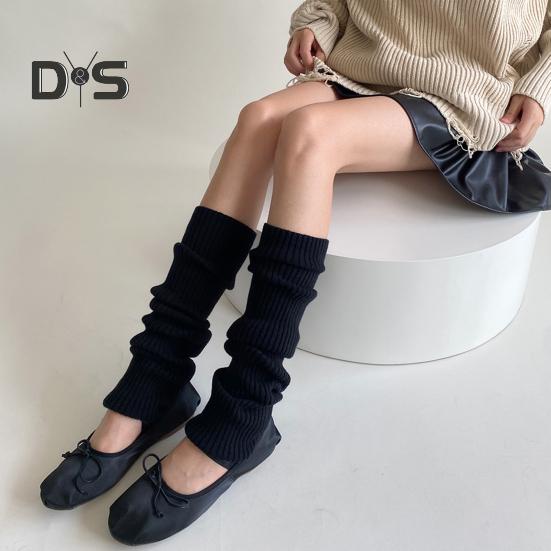 1 Paar Winter-Beinstulpen, warm, japanischer Stil, JK-Beinstulpen, Streifen, dehnbare Passform, strickende Wadensocken, für Party, Sport, Yoga, Tanz