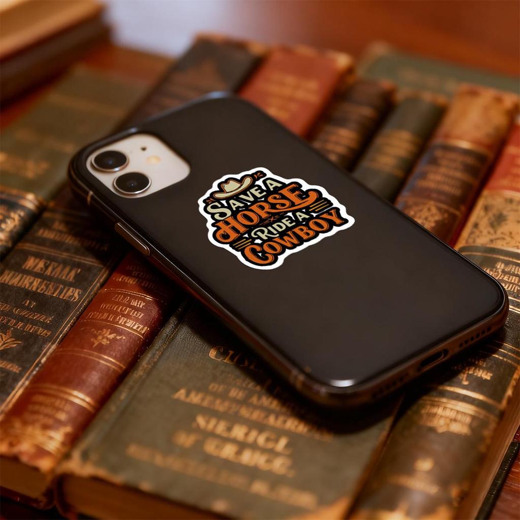 50pcs Retro Western Cowboy Cultural Stickers for Journal, Suitcase, Notebook, Refrigerator Decoration