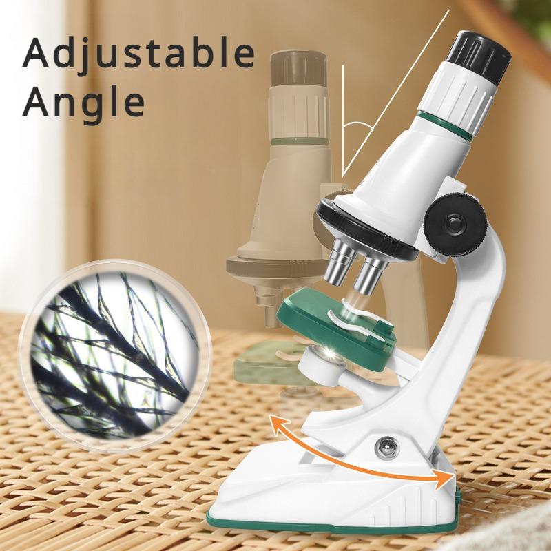 Kit Microscop pentru Copii 200x 600x 1200x Jucărie STEM Știință Biologică Lupă de Mână Microscop de Buzunar Educațional Școlar cu Lumină LED