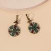 Retro Bohemian Ethnic Rhinestone French Buckle Earrings Studs Jewelry