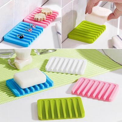 Flexibilní koupelnový držák silikonové misky na mýdlo Talíř na mýdlo Odtok