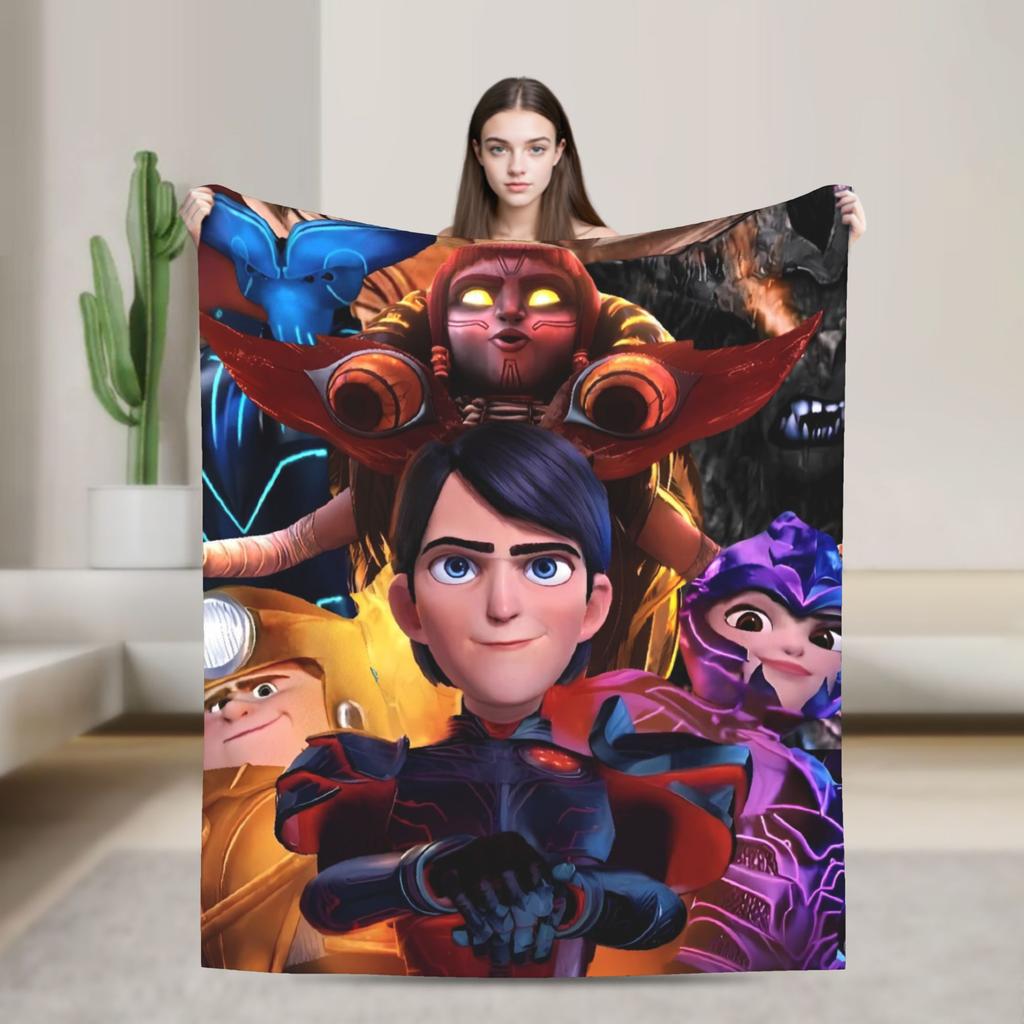 Trollhunters Tales Of Arcadia Flannel Blankets Soft Durable Throw Blanket for Couch Chair Travel Office Bedspread Sofa Bed Cover