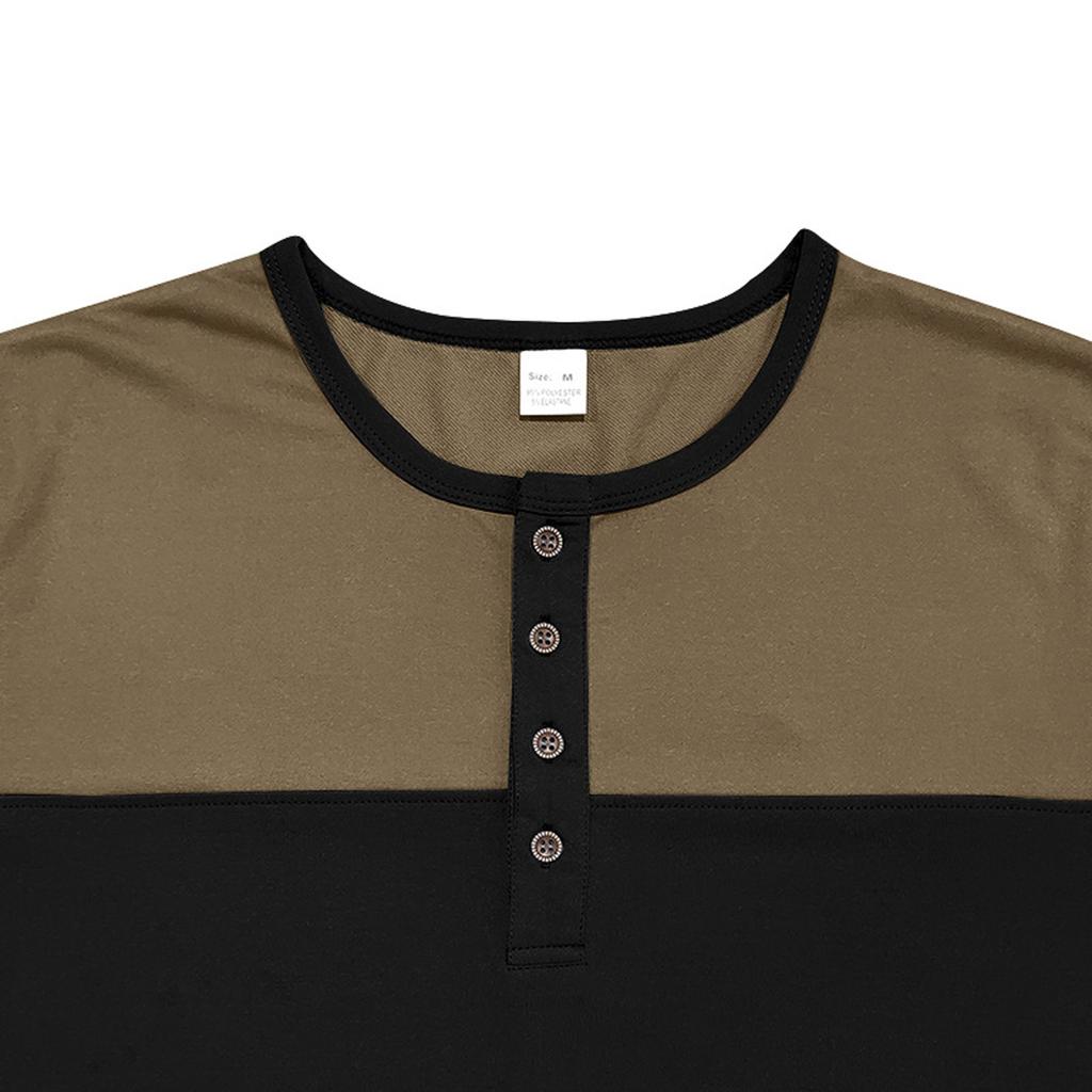 Modisches, lässiges Langarm-T-Shirt im Retro-Farbblock-Design für Herren