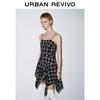 UR2025 Women's Plaid A-Line Strappy Dress