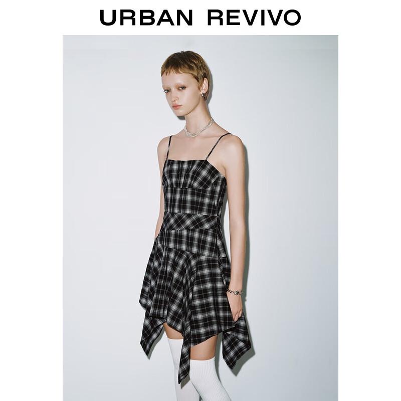 UR2025 Women's Plaid A-Line Strappy Dress