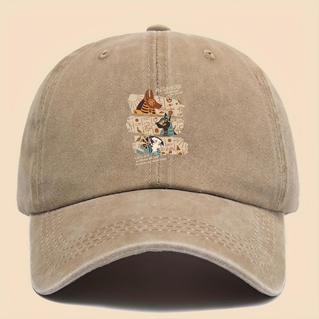 Pc Lustige Baseballkappe mit Aufdruck Ägyptische Mythologie Anubis Design Trendige Klassische Schwarze Papa Trucker-Kappe Atmungsaktiv und Komforta