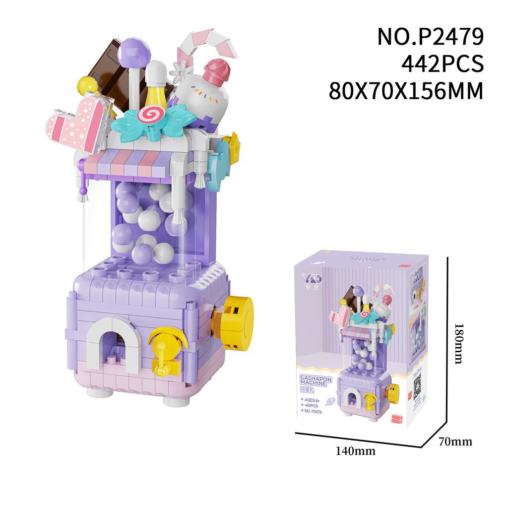 New Idea Fun Gacha Machine Building Blocks Toys For Children's Egg Twisting Game Machine Birthday Gifts