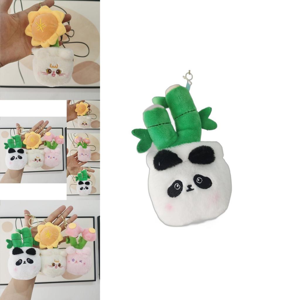 Adorable Panda Plush Keychain Cute Animal Doll Short Plush Hanging Accessory