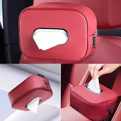 PU Leather Car Napkin Holder Multifunctional Backseat Tissue Case Car Tissue Box  Sun Visor