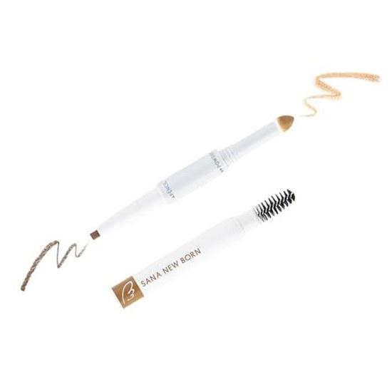 Born Perfect Eyebrow 06 Honey Brown Pencil Powder Brush