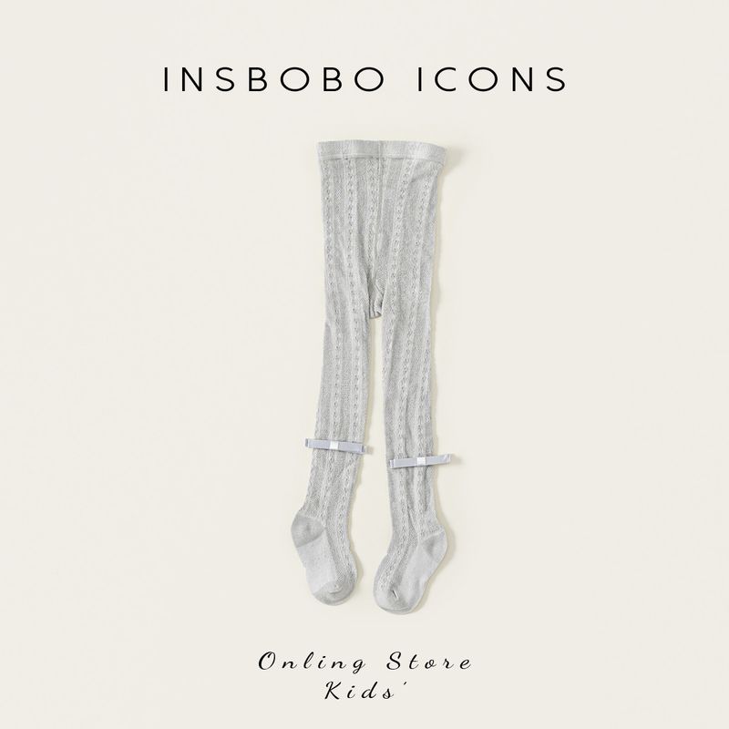 Insbobo Girls  Socks 2025 Summer New Style Girls  Tights Children s Cotton Socks Casual Thin Long Socks Trendy XL Socks Size: 16-18cm Light gray