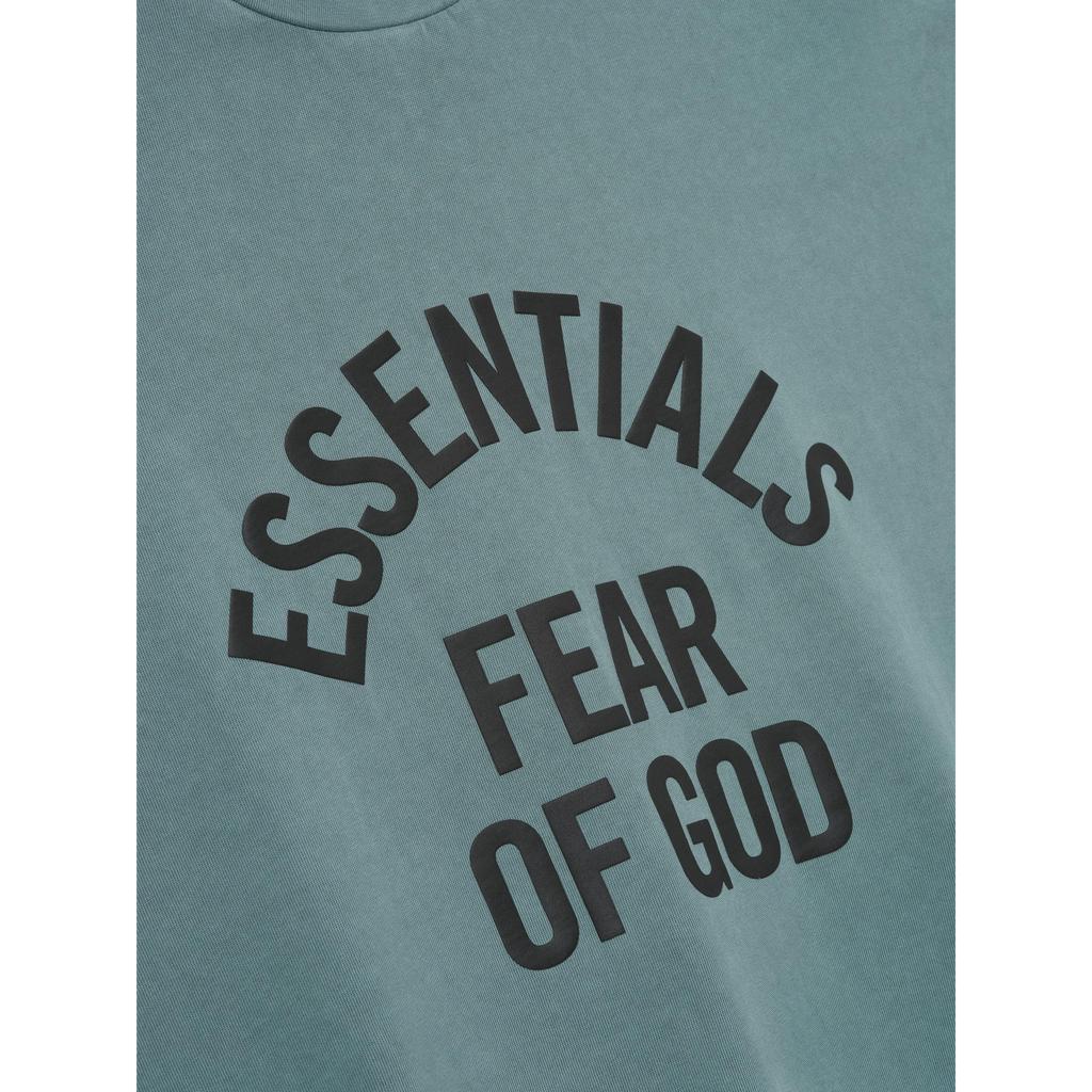 Fear of God Essentials Campus 90s Long-Sleeve Tee Faded Coastal Unisex Tops Blue 125SP262013F
