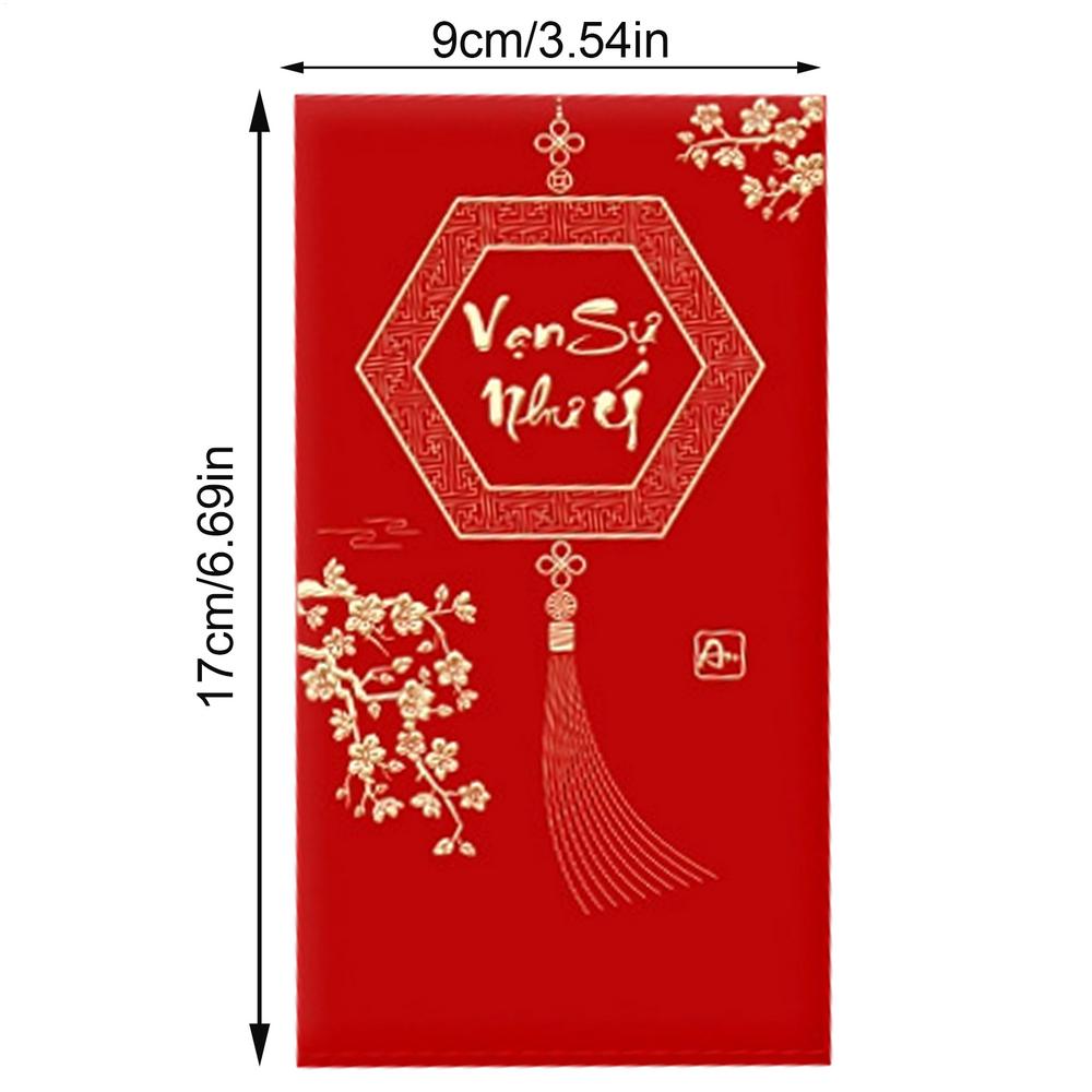 Red Envelopes Chinese 6 Pieces Traditional Vietnamese Decoration Chinese New Year Red Envelopes For Girlfriend Children Men
