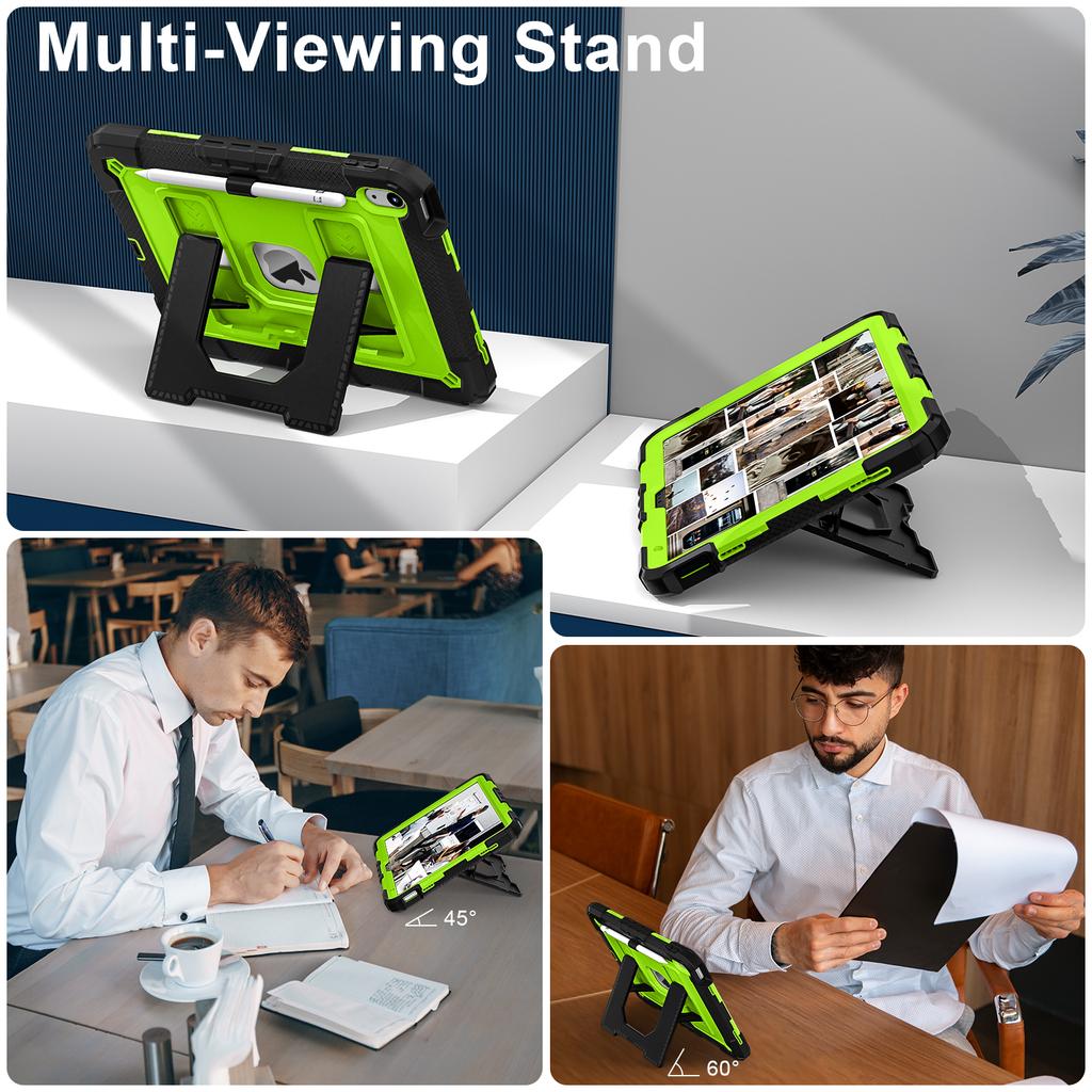 Case for iPad 10 11th A16 For iPad Air 11 10.2 Air 5 Air4 Mini 7 6 Heavy Duty Shockproof with Handle/Bracket/Shoulder Strap Case