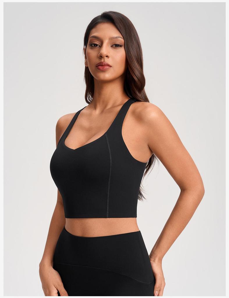 Shockproof Running Fitness Bra with Removable Pads - Y-Back Sports Yoga Tank Top for Women