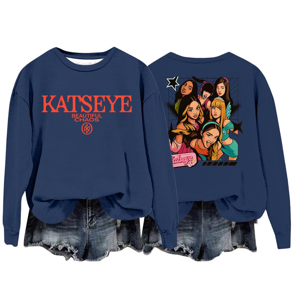 Damenmode Lässiges Langarm Locker Bedrucktes Sweatshirt