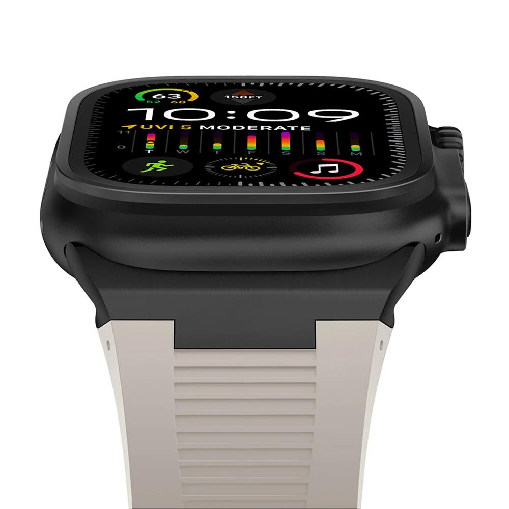 Soft Silicone Strap for Apple Watch Ultra 3 2 49mm 46mm 45mm 44mm Rubber Band for IWatch Series 11 10 9 8 7 6 5 SE 3 2 Bracelet