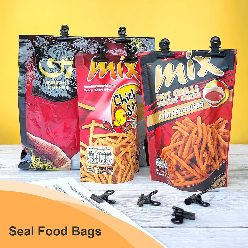 Coideal Small Bulldog Paper Clips - 120 Pcs Mini Black Metal Hinge Bull Clips 22mm Tiny Binder Paper Clamps for Pictures, Photos