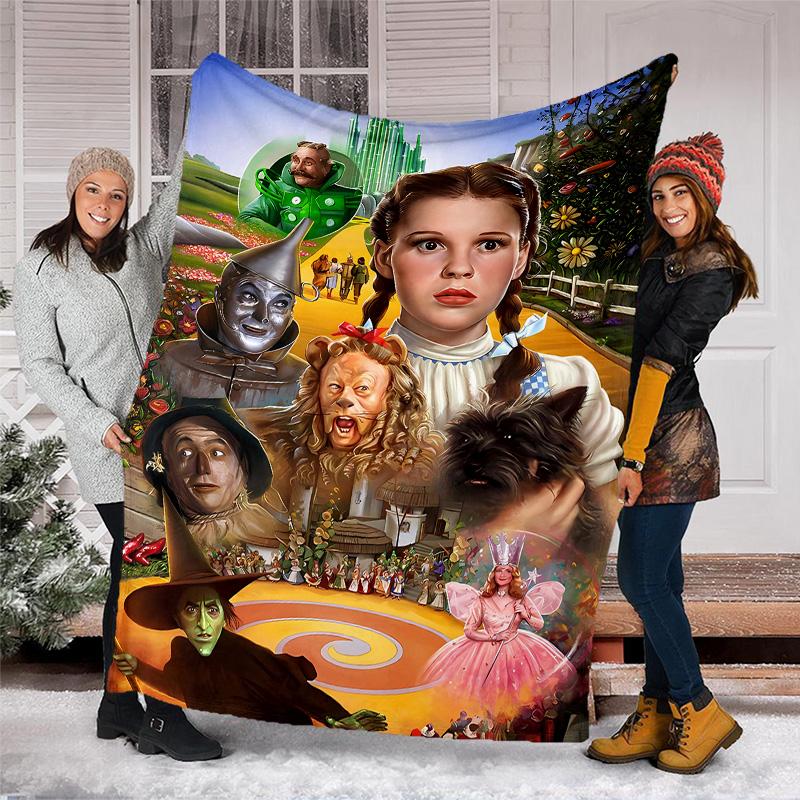1pc The Wizard of Oz2 Theme Blanket - Digital Print, Polyester, Cozy for All Seasons, Perfect for Outdoor, Camping, and Travel
